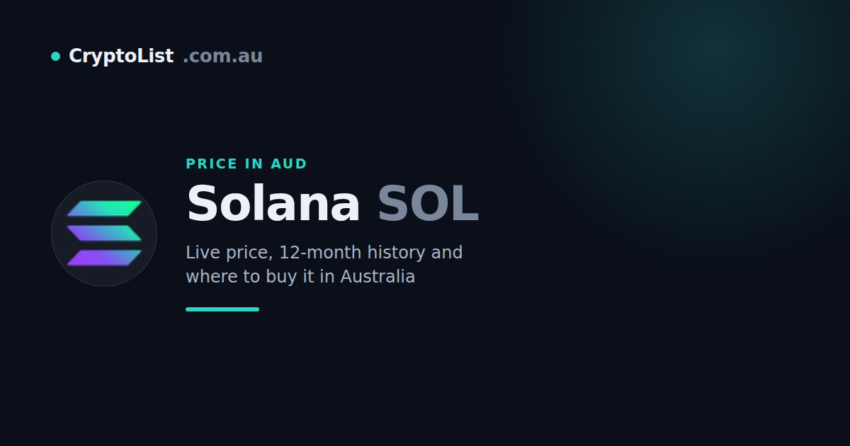 Coin Software Solana (SOL) Price AUD — A$166.06 | CryptoList